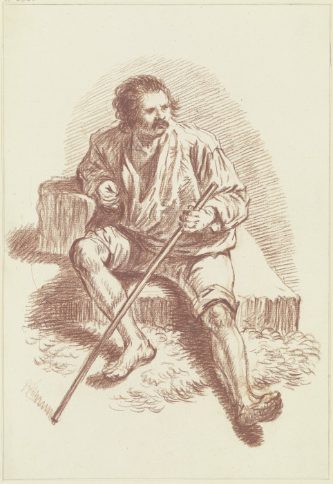 Sitzende männliche Modellfigur à Friedrich Wilhelm Hirt
