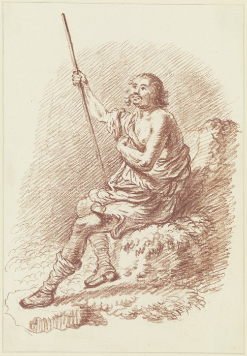 Sitzende männliche Modellfigur à Friedrich Wilhelm Hirt