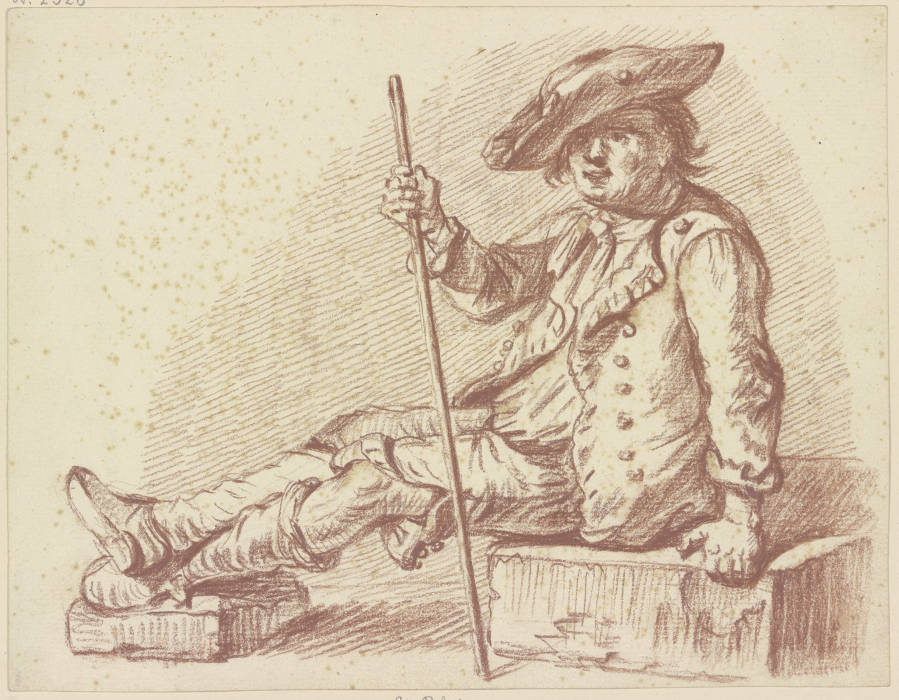 Sitzendes bekleidetes männliches Modell à Friedrich Wilhelm Hirt