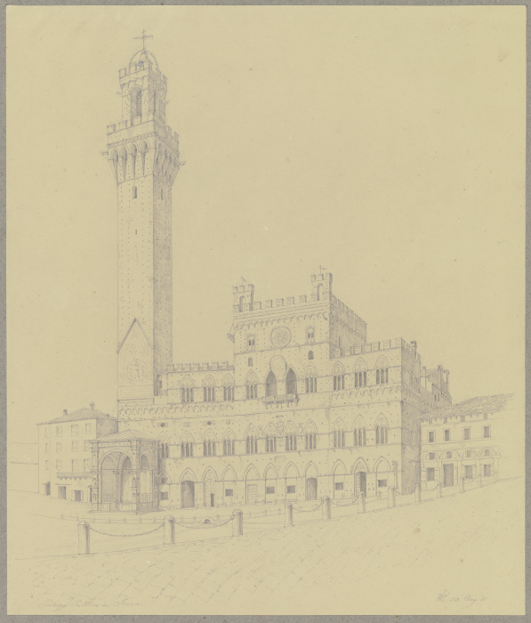 Der Palazzo Pubblico in Siena à Friedrich Wilhelm Ludwig