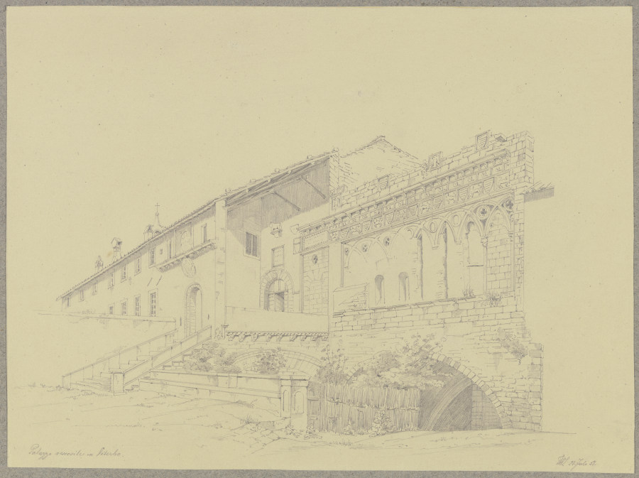Der Palazzo vescovile in Viterbo à Friedrich Wilhelm Ludwig