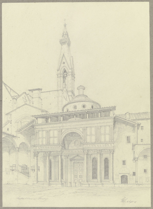 Die Pazzi-Kapelle bei Santa Croce in Florenz à Friedrich Wilhelm Ludwig