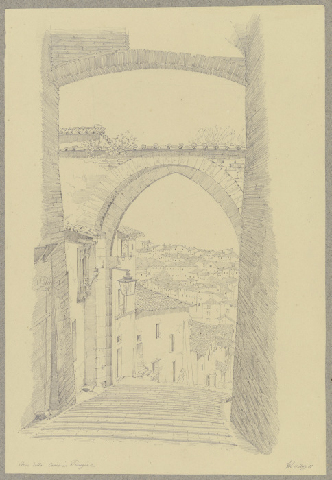 Die Via Appia in Perugia à Friedrich Wilhelm Ludwig