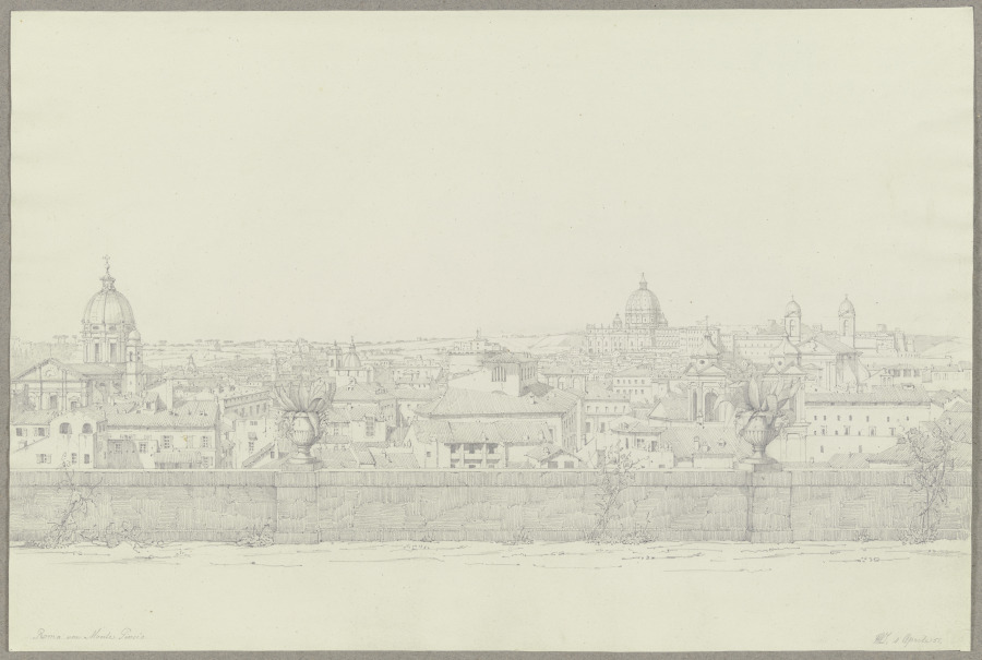Rom vom Monte Pincio aus gesehen à Friedrich Wilhelm Ludwig