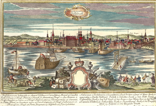 Dusseldorf c.1740 , Glässer after Werner à Friedrich Bernhard Werner