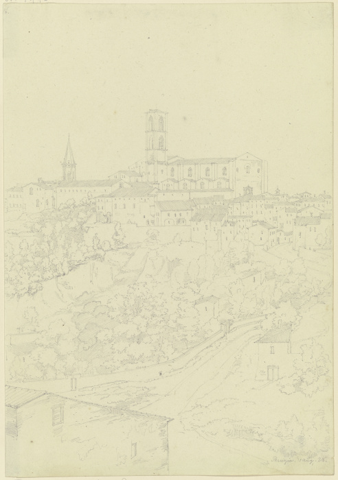 Ansicht von Perugia mit S. Domenico à Friedrich Maximilian Hessemer