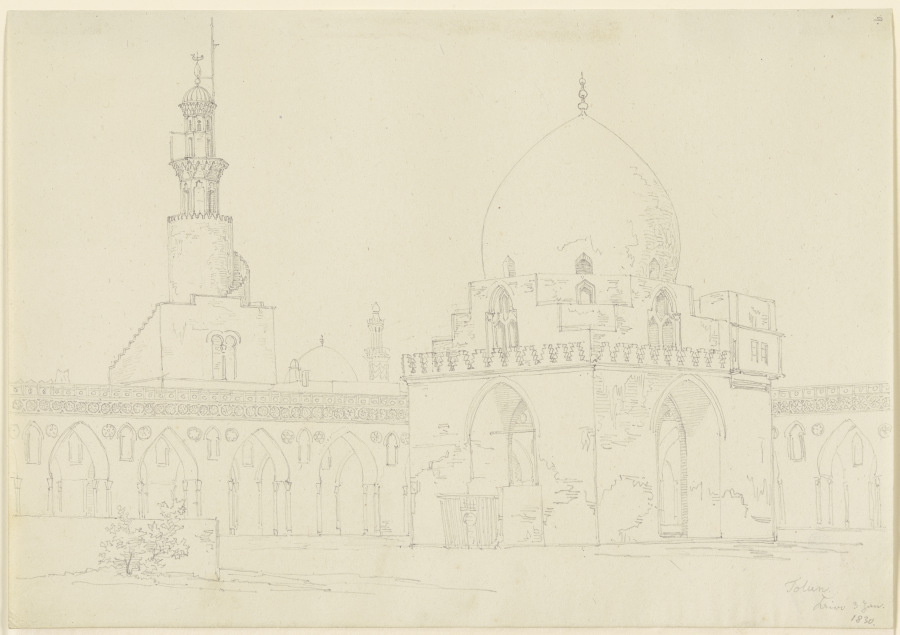 Die Ibn-Țūlūn-Moschee in Kairo à Friedrich Maximilian Hessemer
