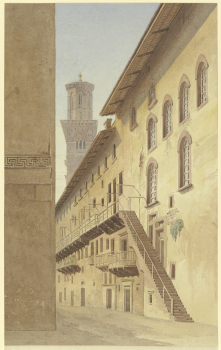 Die Treppe der Case die Mazzanti in Verona à Friedrich Maximilian Hessemer