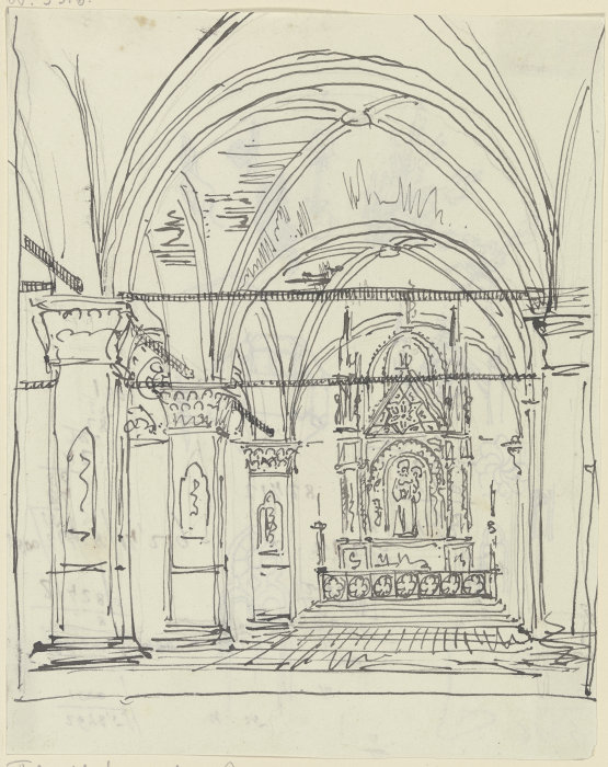 Kircheninneres von Orsanmichele mit dem Tabernakel des Andrea Orcagna à Friedrich Maximilian Hessemer