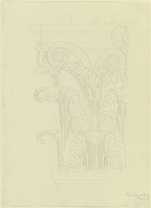 Korinthisches Kapitell von der Portikus der Octavia in Rom à Friedrich Maximilian Hessemer