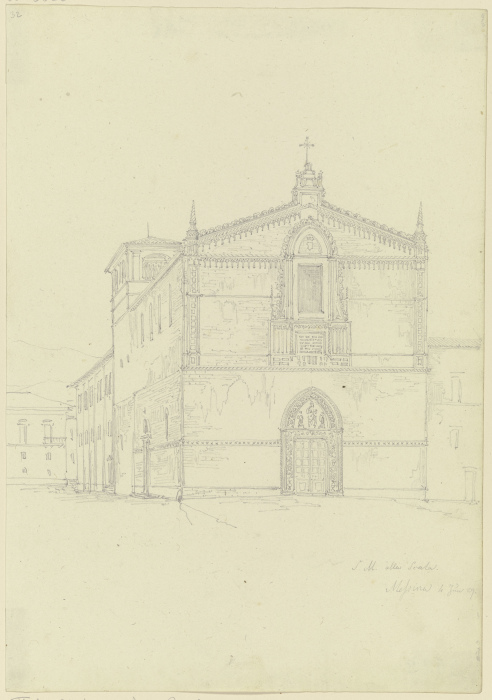 S. Maria della Scala in Messina, beim Erdbeben von 1908 zerstört à Friedrich Maximilian Hessemer