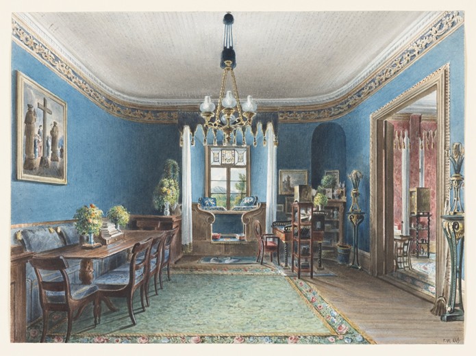 The Blue Room, Schloss Fischbach à Friedrich Wilhelm Klose