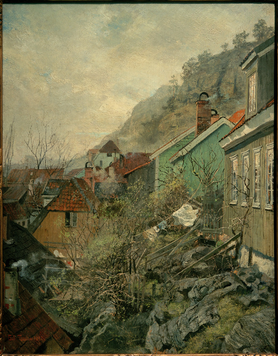 Häuser in Kragerø à Frits Thaulow