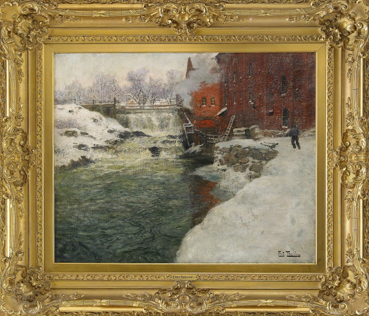 Canvas factory by the Aker River (Kristiania) à Frits Thaulow