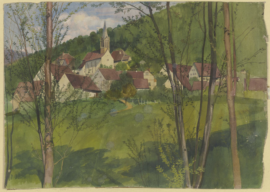 Village at the hillside à Fritz Boehle