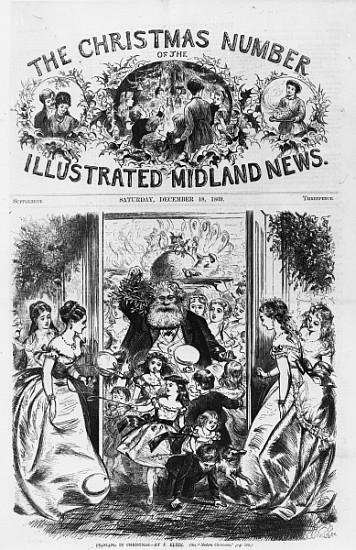 Bringing in Christmas, front cover of the ''Illustrated Midland News'', December 18th 1869 à Fritz Eltze
