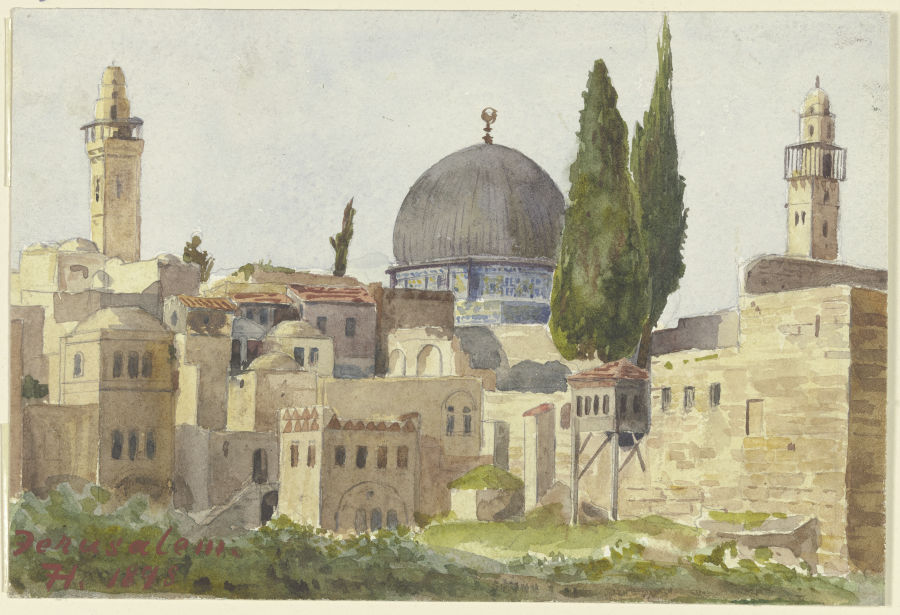 Teilansicht von Jerusalem, Blick auf die Omar-Moschee à Fritz Hauck