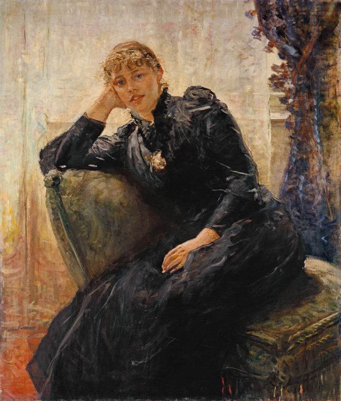 Portrait of a Lady (Portrait of Therese Karl) à Fritz von Uhde