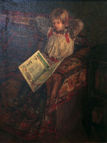 F.v.Uhde, Lesendes Mädchen à Fritz von Uhde