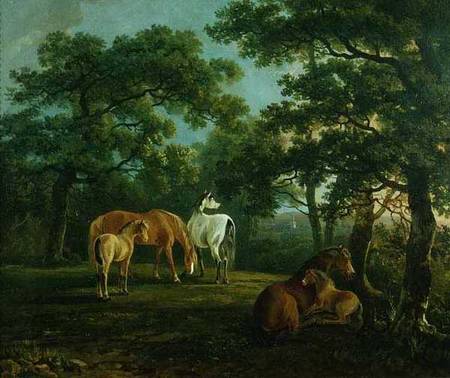 Horses in a Landscape à G. Gilpin