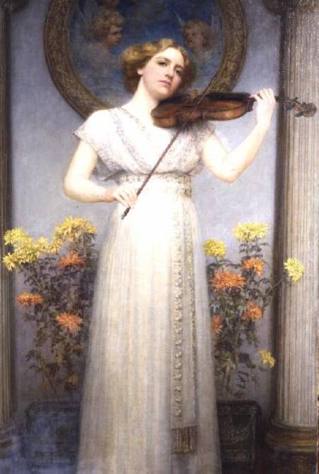 Portrait Study (Lady Playing a Violin) à G. Grenville Manton