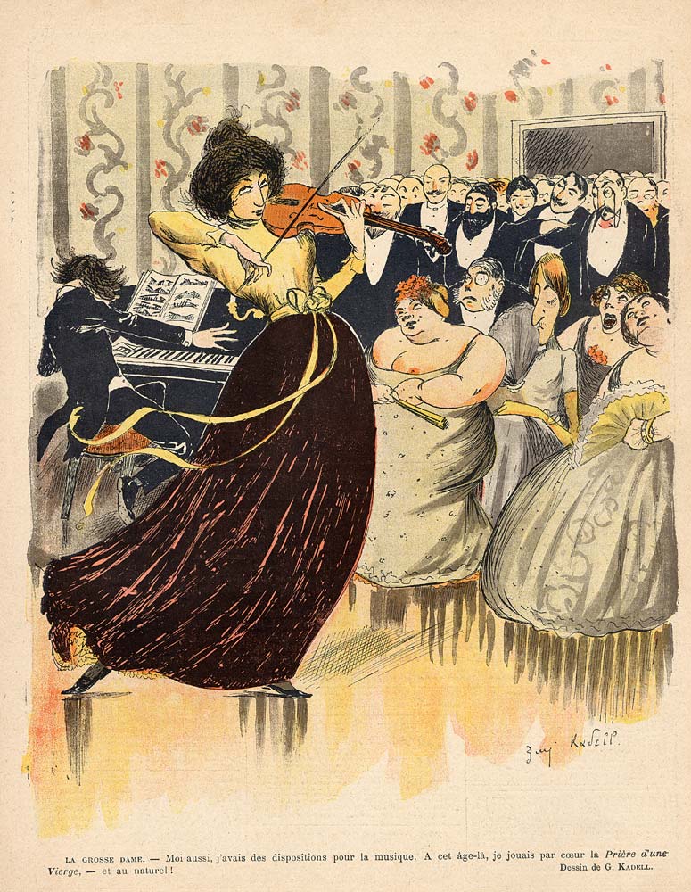 Satire of a salon musical evening from the back cover of ''Le Rire'', 17th December 1898 à G. Kadell