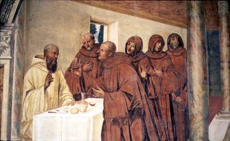 Taking Communion, from the Life of St. Benedict à G. Signorelli