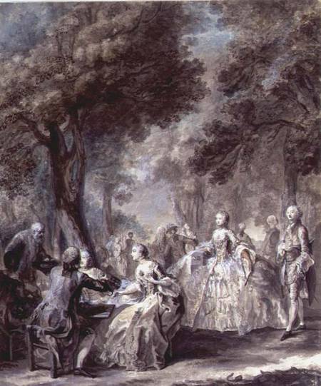 Parisians out for a Walk, 1760-1 (pen and ink, wash à Gabriel de Saint-Aubin