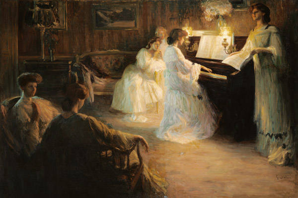 Young Girls at a Piano à Gabriel Deluc