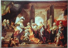 Louis XVI (1754-93) King of France, Receiving the Homage of the Knights of the Order of St. Esprit a