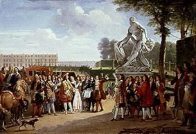 Louis XIV. lors du dévoilement de la sculpture Milon des Croton d'un p.Puget. à Gabriel Lemonnier