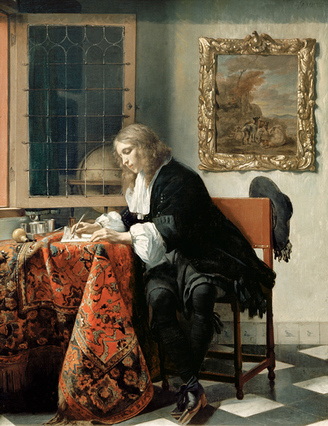 Briefschreibender Herr à Gabriel Metsu