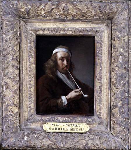 Portrait of a man, said to be the artist à Gabriel Metsu