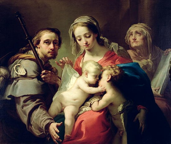 Madonna and Child with Saints John, Anna and Rocco, c.1785 (see 241258 for detail) à Gaetano Gandolfi