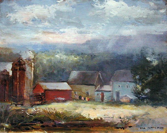 Farm Scene (oil on canvas)  à Gail  Schulman