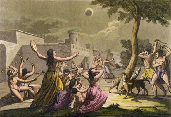 Terror of the Peruvians during an eclipse of the moon, from 'Le Costume Ancien et Moderne', Volume I à Gallo Gallina