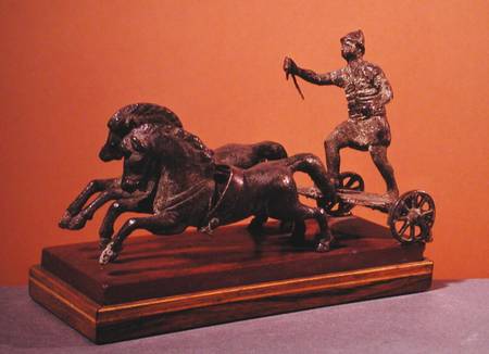 Roman chariot pulled by two galloping horses à Gallo-Roman