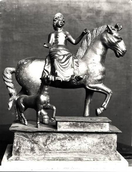 Statuette of Epona, Gaulish Goddess, protector of horses, riders and travellers, from La Sarrazine, à Gallo-Roman