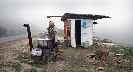 Boiled corn vendor