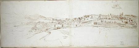 View of Urbino from the colle di San Donato à Gaspar Adriaens van Wittel