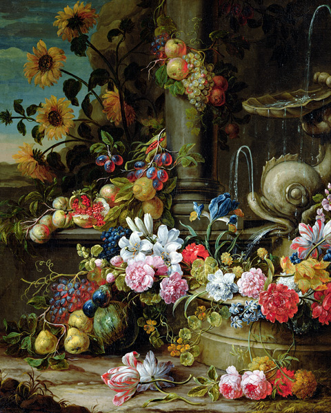 Still Life of Fruit and Flowers à Gaspar Peeter le Jeune Verbruggen