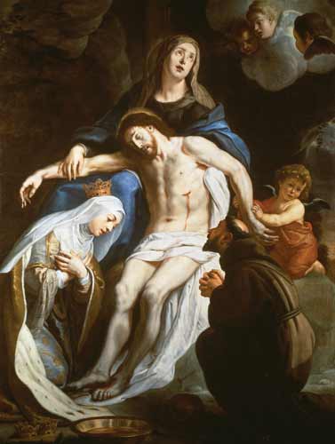 Pieta with St. Francis of Assisi (c.1181-1226) and St. Elizabeth of Hungary (1207-31) à Gaspard de Crayer
