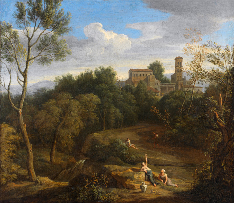 Italienische Landschaft. 3. Viertel 17. Jahrhundert à Gaspard Dughet