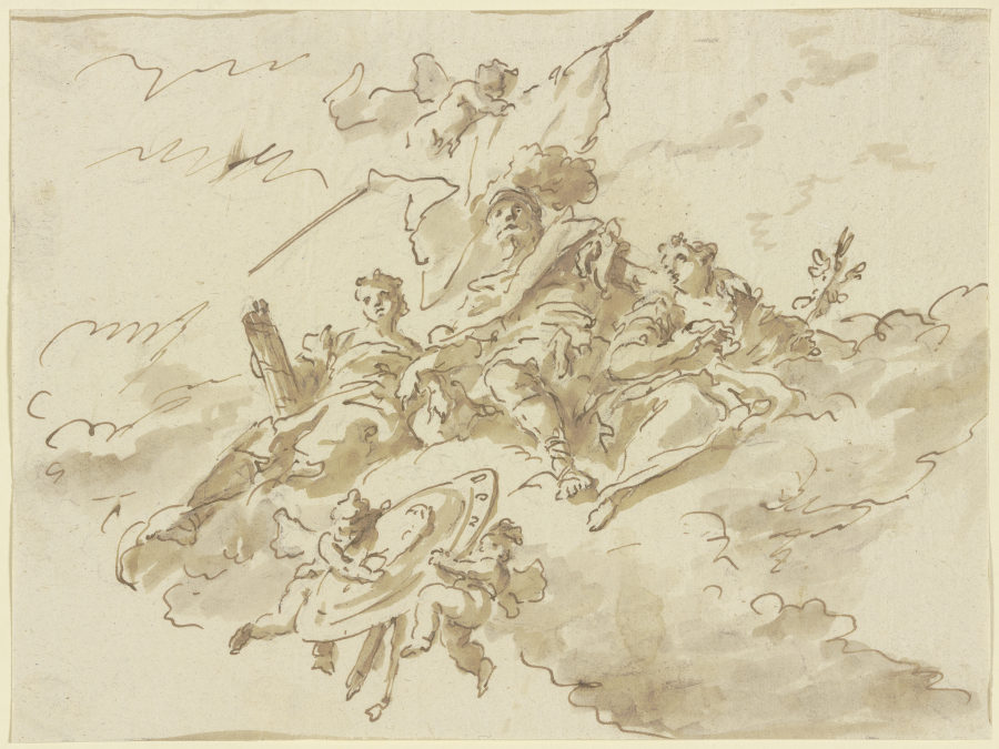 Allegorische Figurengruppe auf Wolken à Gaspare Diziani