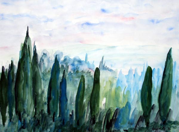 Landschaft in der Toscana à Hans-Jürgen Gaudeck