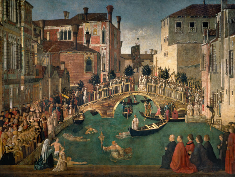 Bellini, La vraie Croix sauvee des eaux à Gentile Bellini