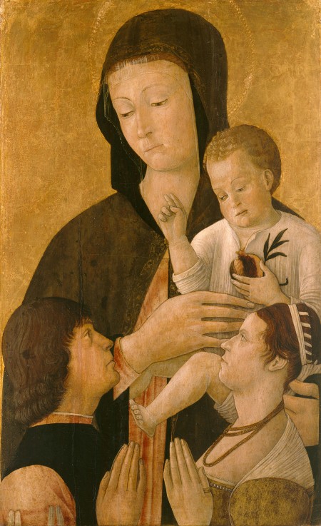 Madonna with child and two donors à Gentile Bellini