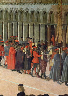 Musicians, detail from the Procession of the Cross in St. Mark's Square, 1496 (oil on canvas) (detai à Gentile Bellini