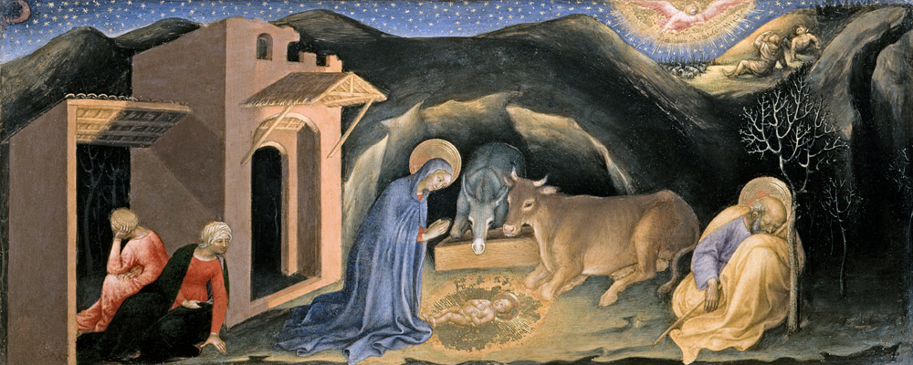 Adoration of the Magi Altarpiece; left hand predella panel depicting the Nativity à Gentile da Fabriano