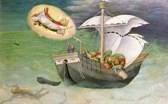 St. Nicholas Saves a Ship from Wreckage, predella panel from the Quaratesi Altarpiece à Gentile da Fabriano
